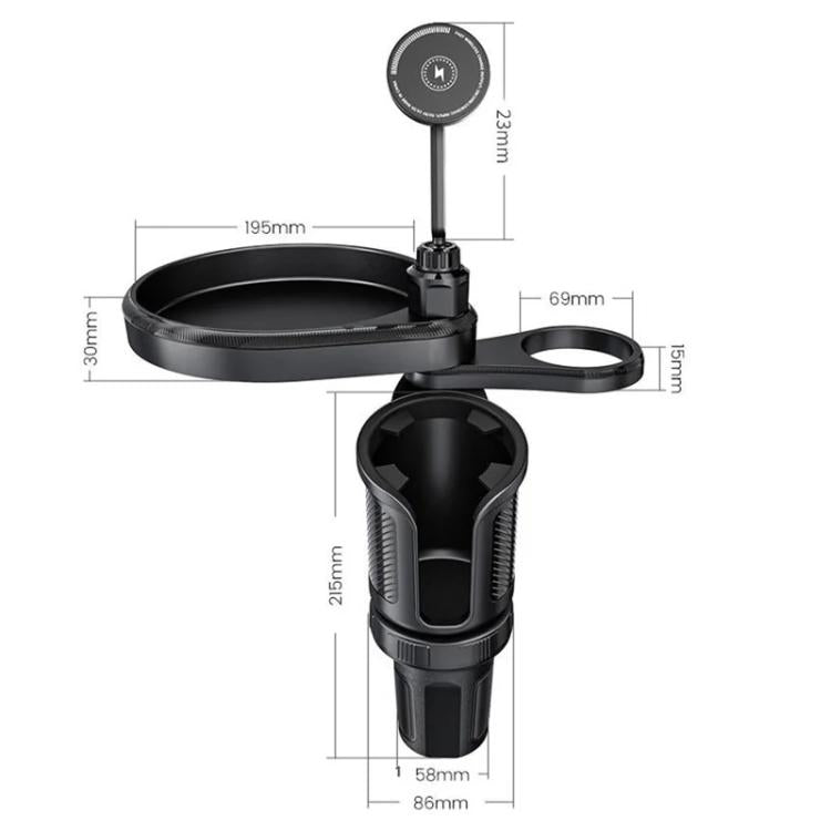CP242F 15W Fast Charging Wireless Charger Car Cup Holder Magnetic Phone Navigation Stand - Car Drink Holders by buy2fix | Online Shopping UK | buy2fix