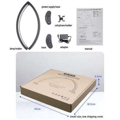 HD-M11X 28 inch LED Light Semi-Circular Desktop Beauty Lamp Fill Light For Tattoo / Nail Art, Plug:US Plug - Selfie Light by buy2fix | Online Shopping UK | buy2fix