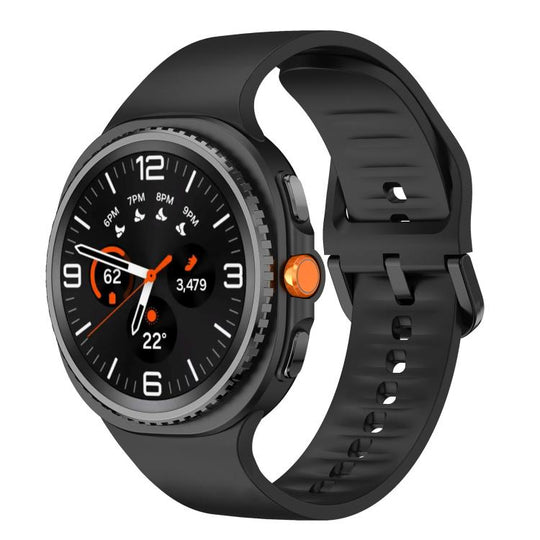 For Galaxy Watch9 / 8 / 8 Classic Flat Solid Color Silicone Watch Band(Black)