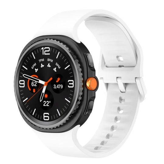 For Galaxy Watch9 / 8 / 8 Classic Flat Solid Color Silicone Watch Band(White)