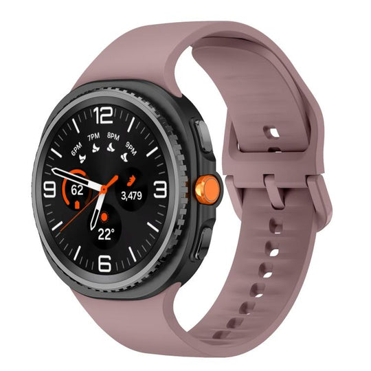 For Galaxy Watch9 / 8 / 8 Classic Flat Solid Color Silicone Watch Band(Smoky Purple)