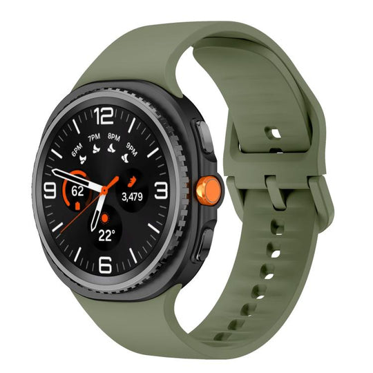 For Galaxy Watch9 / 8 / 8 Classic Flat Solid Color Silicone Watch Band(Army Green)