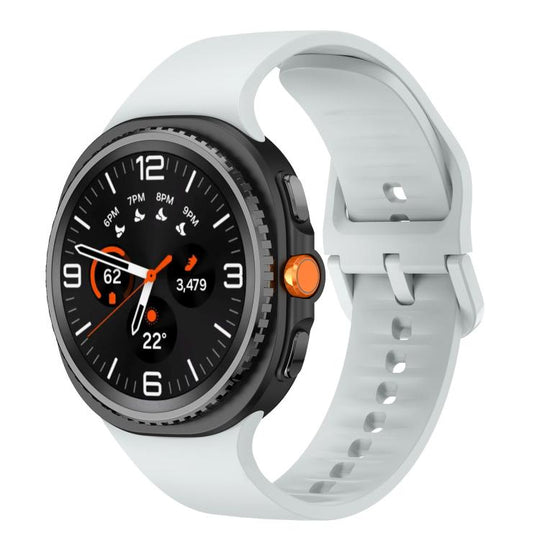 For Galaxy Watch9 / 8 / 8 Classic Flat Solid Color Silicone Watch Band(Light Gray)
