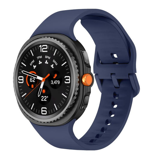 For Galaxy Watch9 / 8 / 8 Classic Flat Solid Color Silicone Watch Band(Midnight Blue)