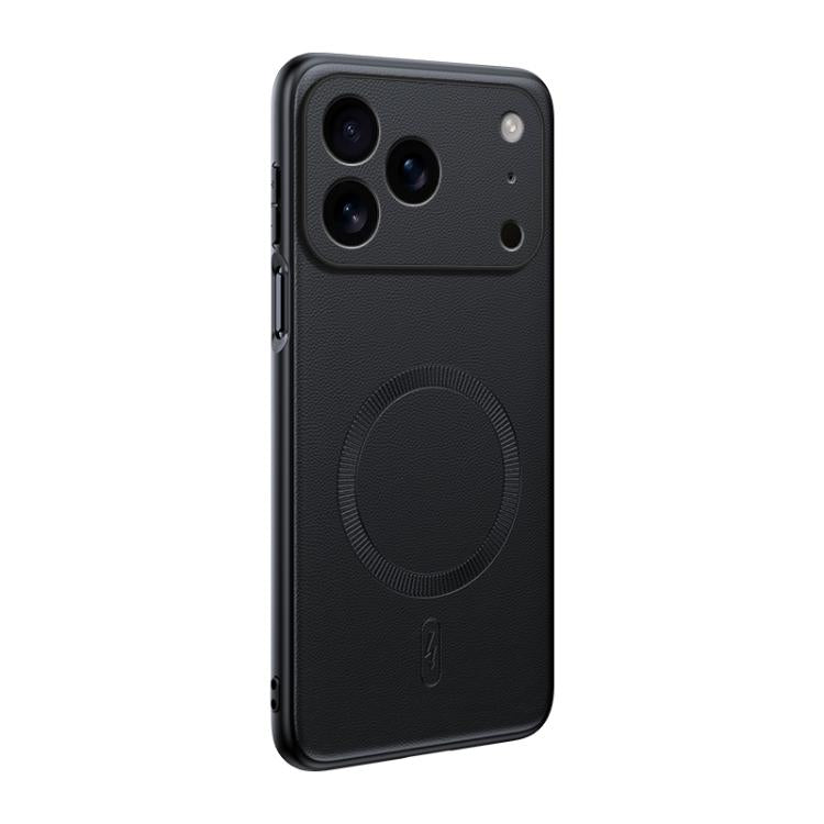 For iPhone 17 Pro Max Plain Leather MagSafe Shockproof Phone Case(Black) - iPhone 17 Pro Max Cases by buy2fix | Online Shopping UK | buy2fix