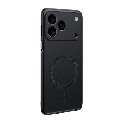 For iPhone 17 Pro Plain Leather MagSafe Shockproof Phone Case(Black) - iPhone 17 Pro Cases by buy2fix | Online Shopping UK | buy2fix