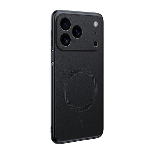 For iPhone 17 Pro Plain Leather MagSafe Shockproof Phone Case(Black) - iPhone 17 Pro Cases by buy2fix | Online Shopping UK | buy2fix