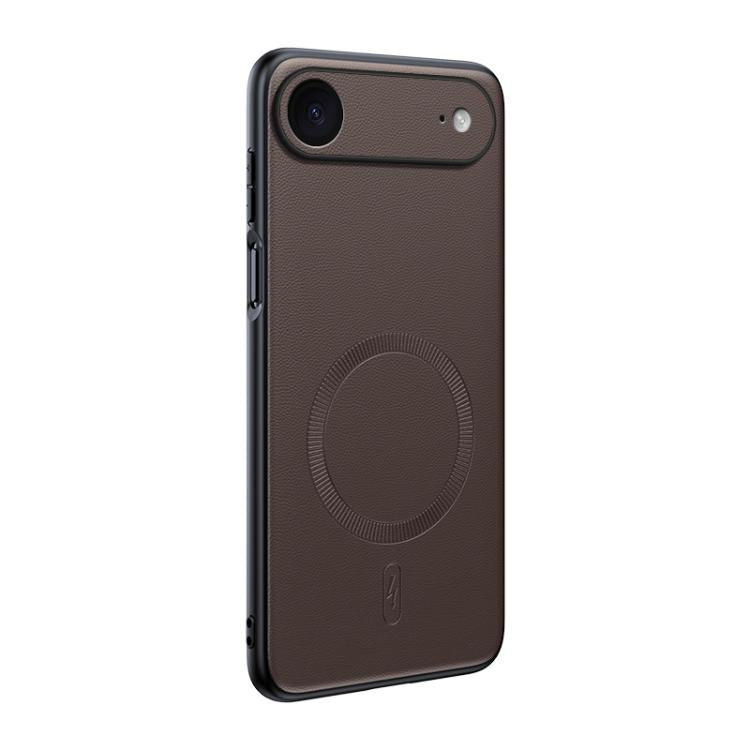 For iPhone Air Plain Leather MagSafe Shockproof Phone Case(Brown) - iPhone Air Cases by buy2fix | Online Shopping UK | buy2fix