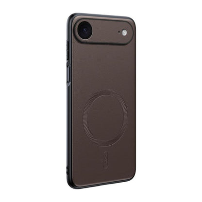 For iPhone Air Plain Leather MagSafe Shockproof Phone Case(Brown) - iPhone Air Cases by buy2fix | Online Shopping UK | buy2fix