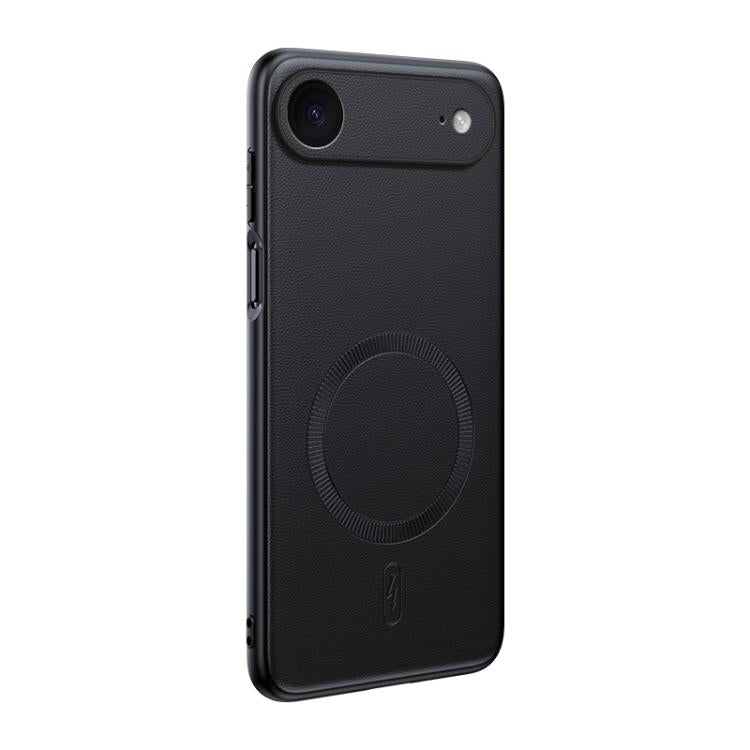 For iPhone Air Plain Leather MagSafe Shockproof Phone Case(Black) - iPhone Air Cases by buy2fix | Online Shopping UK | buy2fix