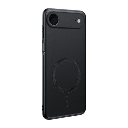 For iPhone Air Plain Leather MagSafe Shockproof Phone Case(Black) - iPhone Air Cases by buy2fix | Online Shopping UK | buy2fix