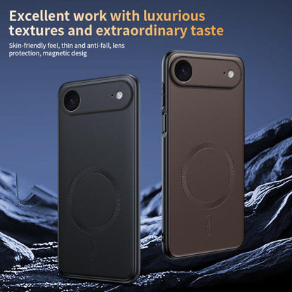 For iPhone Air Plain Leather MagSafe Shockproof Phone Case(Black) - iPhone Air Cases by buy2fix | Online Shopping UK | buy2fix