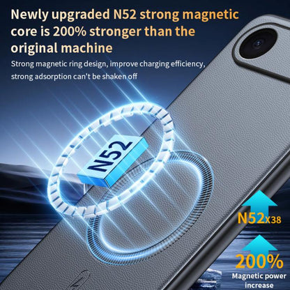 For iPhone Air Plain Leather MagSafe Shockproof Phone Case(Green) - iPhone Air Cases by buy2fix | Online Shopping UK | buy2fix