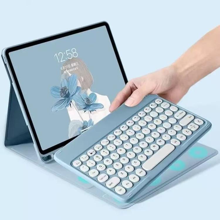 For ipad Air 6/7 11 Magnetic Bluetooth Keyboard Case for Tablet(Dusty Blue) - For iPad Air by buy2fix | Online Shopping UK | buy2fix