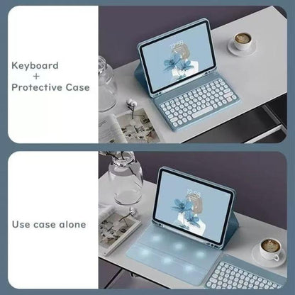 For ipad Air 6/7 11 Magnetic Bluetooth Keyboard Case for Tablet(Mint Green) - For iPad Air by buy2fix | Online Shopping UK | buy2fix