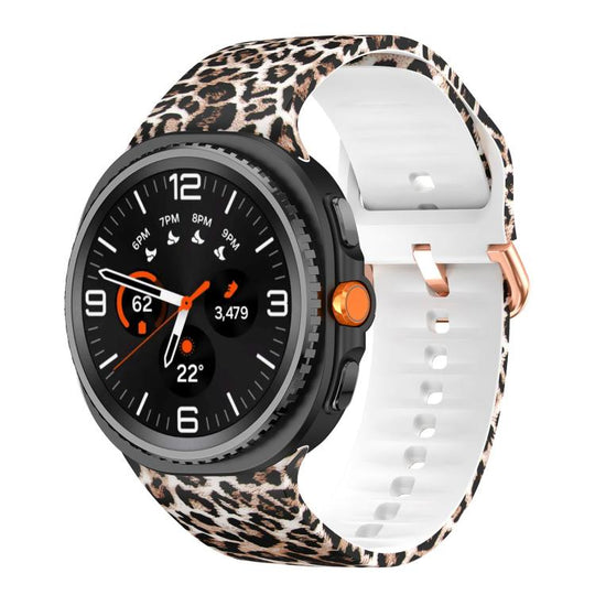 For Galaxy Watch9 / 8 / 8 Classic Printed Silicone Watch Band(Brown Leopard Print)