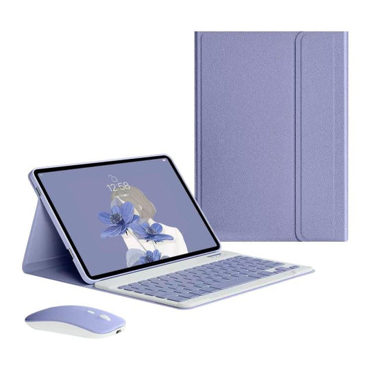 For iPad 2025 Detachable Magnetic Bluetooth Keyboard Tablet Case with Mouse(Lavender Purple)