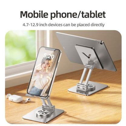 L11 Portable Foldable Rotating Aluminum Alloy Desktop Phone Tablet Holder(Grey) - Desktop Holder by buy2fix | Online Shopping UK | buy2fix