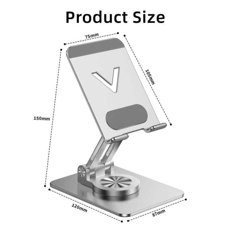 L11 Portable Foldable Rotating Aluminum Alloy Desktop Phone Tablet Holder(Grey) - Desktop Holder by buy2fix | Online Shopping UK | buy2fix