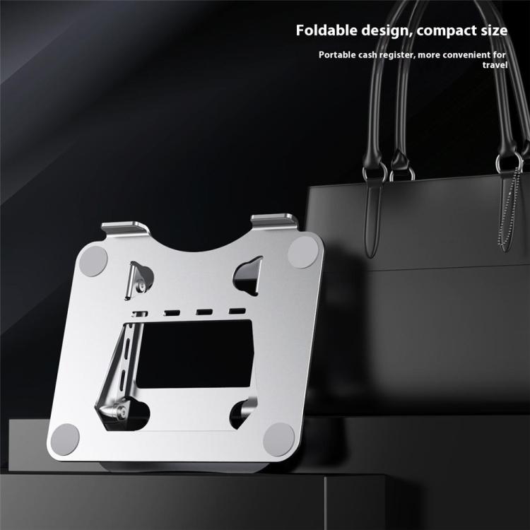 J22 Dissipation Adjustable Height Nano Steel Folding 17.3 Inch Laptop Stand Metal Base(Grey) - Laptop Stand by buy2fix | Online Shopping UK | buy2fix