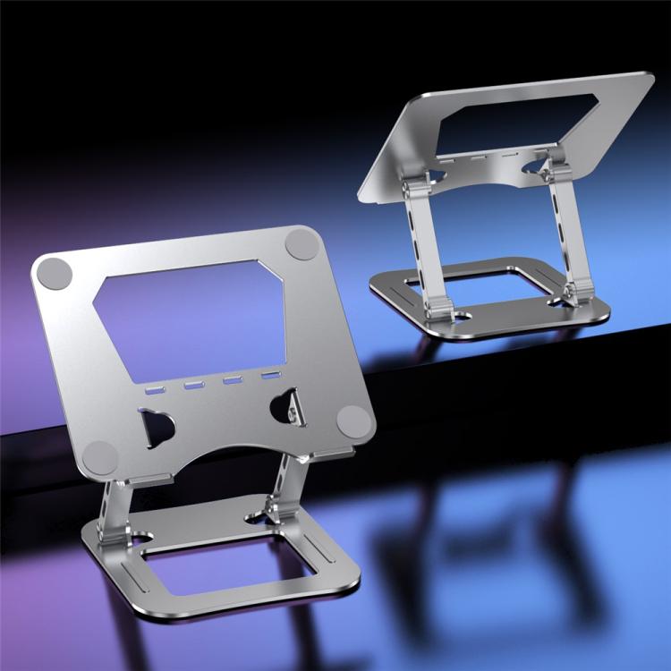 J22 Dissipation Adjustable Height Nano Steel Folding 17.3 Inch Laptop Stand Metal Base(Silver) - Laptop Stand by buy2fix | Online Shopping UK | buy2fix