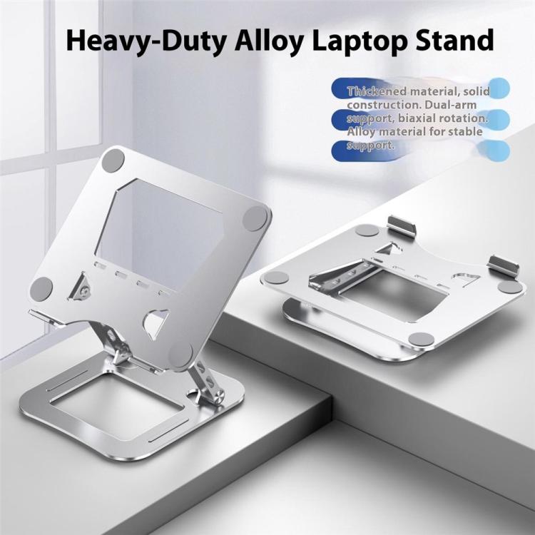 J22 Dissipation Adjustable Height Nano Steel Folding 17.3 Inch Laptop Stand Metal Base(Silver) - Laptop Stand by buy2fix | Online Shopping UK | buy2fix