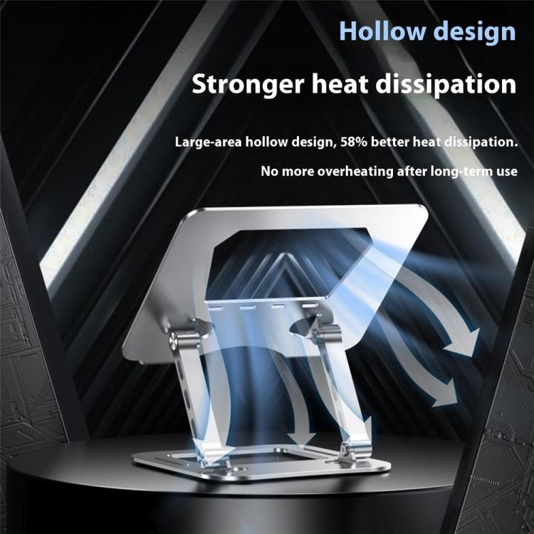 J22 Dissipation Adjustable Height Nano Steel Folding 17.3 Inch Laptop Stand Metal Base(Silver) - Laptop Stand by buy2fix | Online Shopping UK | buy2fix