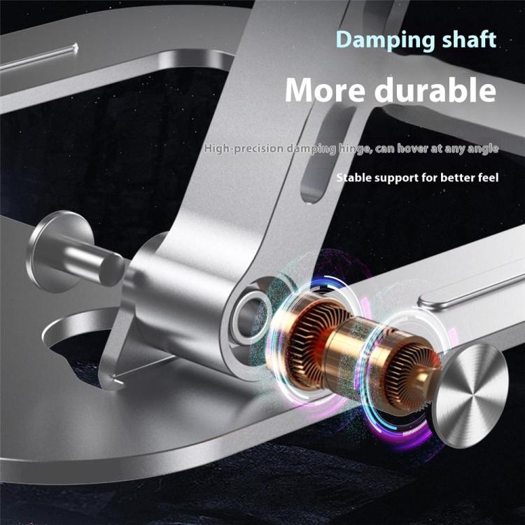 J22 Dissipation Adjustable Height Nano Steel Folding 17.3 Inch Laptop Stand Metal Base(Silver) - Laptop Stand by buy2fix | Online Shopping UK | buy2fix