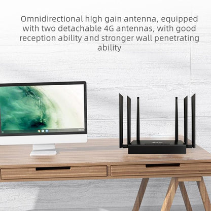 ED128 6 Antennas SIM Card Eurasia Version 4G LTE 300Mbps Wireless WiFi Home Office Router, Plug:US Plug - Wireless Routers by buy2fix | Online Shopping UK | buy2fix
