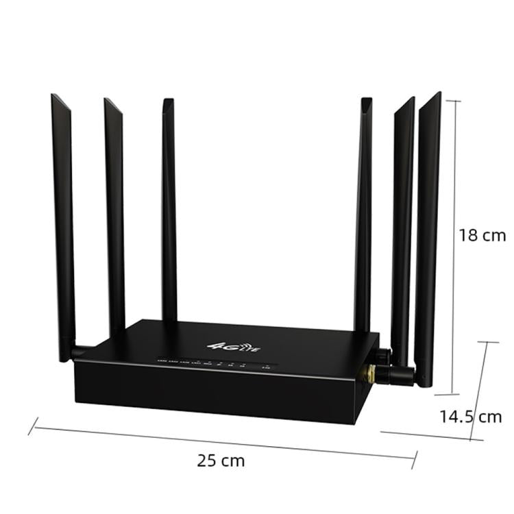 ED128 6 Antennas SIM Card Eurasia Version 4G LTE 300Mbps Wireless WiFi Home Office Router, Plug:US Plug - Wireless Routers by buy2fix | Online Shopping UK | buy2fix