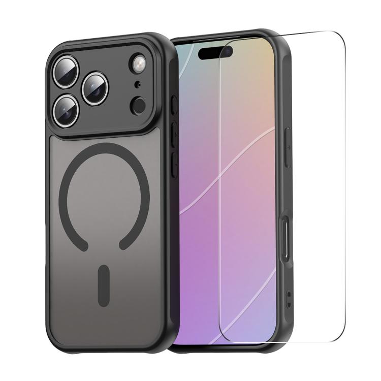 For iPhone 17 Pro Max ENKAY Hat-Prince MagSafe Matte Translucent Shockproof Phone Case with Large Arc Edge Film(Black) - iPhone 17 Pro Max Cases by ENKAY | Online Shopping UK | buy2fix