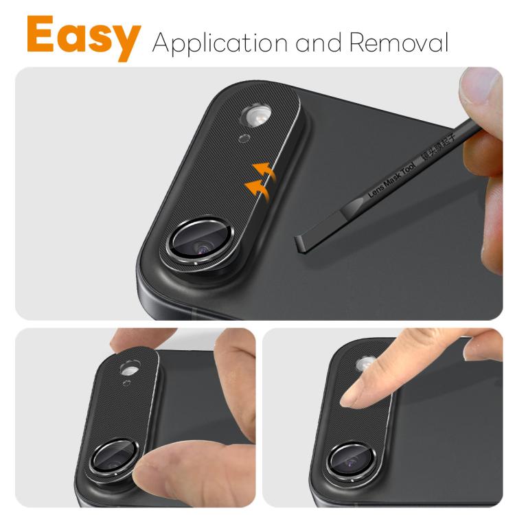 For iPhone Air NORTHJO CD Vein Camera Lens Protector Tempered Glass Rear Lens Film(Black) - iPhone Air Tempered Glass by NORTHJO | Online Shopping UK | buy2fix
