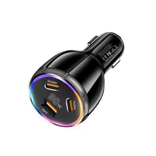 PD30W x 2 and QC 30W Multi Port Car Charger for Mobile phones / Tablets(Black) - Car Charger by buy2fix | Online Shopping UK | buy2fix
