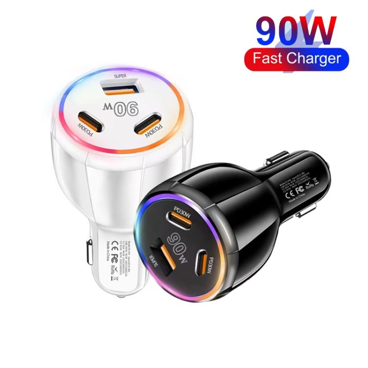 PD30W x 2 and QC 30W Multi Port Car Charger for Mobile phones / Tablets(Black) - Car Charger by buy2fix | Online Shopping UK | buy2fix