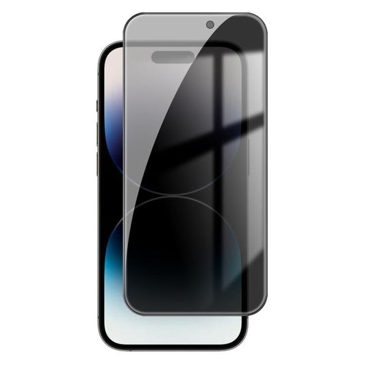 For iPhone 14 Pro Max Kalebol High-Aluminum Screen-Printed Full-Coverage Black-Border Privacy Tempered Glass Film - iPhone 14 Pro Max Tempered Glass by Kalebol | Online Shopping UK | buy2fix