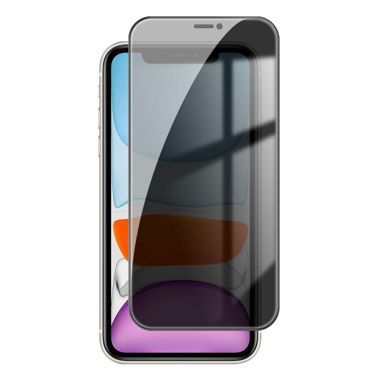 For iPhone 11 Kalebol High-Aluminum Screen-Printed Full-Coverage Black-Border Privacy Tempered Glass Film - iPhone 11 Tempered Glass by Kalebol | Online Shopping UK | buy2fix