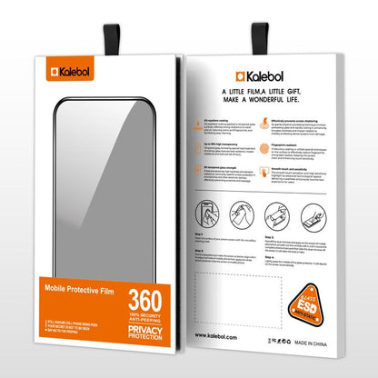 For iPhone 16 Pro Max Kalebol High-Aluminum Screen-Printed Full-Coverage Black-Border Privacy Tempered Glass Film - iPhone 16 Pro Max Tempered Glass by Kalebol | Online Shopping UK | buy2fix
