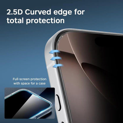 For iPhone 15 Plus Kalebol High-Aluminum Screen-Printed Full-Coverage Black-Border Privacy Tempered Glass Film - iPhone 15 Plus Tempered Glass by Kalebol | Online Shopping UK | buy2fix