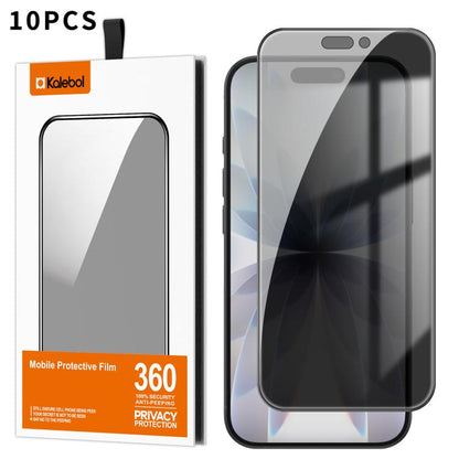 For iPhone 17 Kalebol 10pcs High-Aluminum Screen-Printed Full-Coverage Black-Border Privacy Tempered Glass Film - iPhone 17 Tempered Glass by Kalebol | Online Shopping UK | buy2fix