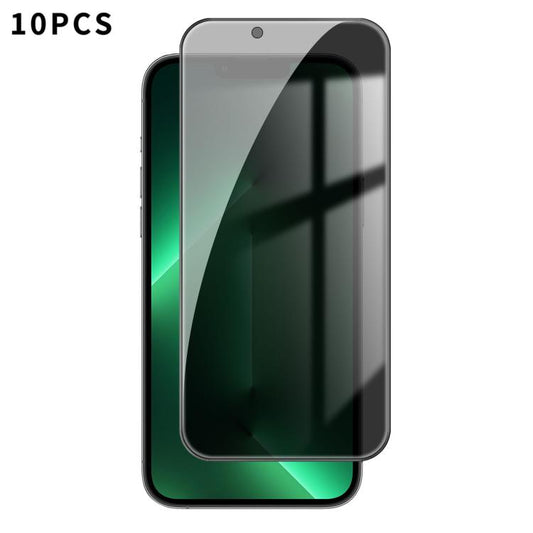 For iPhone 13 Pro Kalebol 10pcs High-Aluminum Screen-Printed Full-Coverage Black-Border Privacy Tempered Glass Film - iPhone 13 Pro Tempered Glass by Kalebol | Online Shopping UK | buy2fix