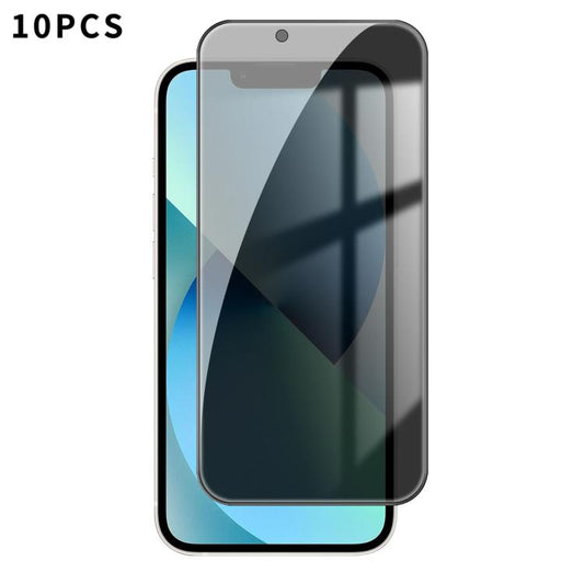 For iPhone 13 Kalebol 10pcs High-Aluminum Screen-Printed Full-Coverage Black-Border Privacy Tempered Glass Film - iPhone 13 Tempered Glass by Kalebol | Online Shopping UK | buy2fix
