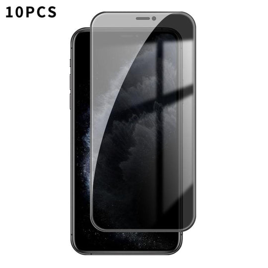 For iPhone 11 Pro 10pcs Kalebol High-Aluminum Screen-Printed Full-Coverage Black-Border Privacy Tempered Glass Film