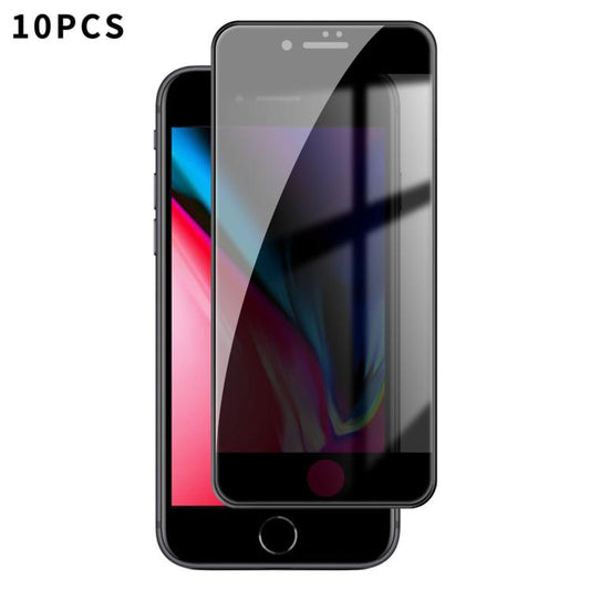For iPhone 7 Kalebol 10pcs High-Aluminum Screen-Printed Full-Coverage Black-Border Privacy Tempered Glass Film - iPhone 8 & 7 Tempered Glass by Kalebol | Online Shopping UK | buy2fix
