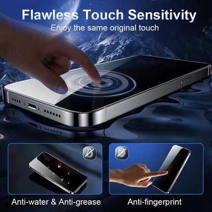 For iPhone 16e Kalebol 10pcs High-Aluminum Screen-Printed Full-Coverage Black-Border Privacy Tempered Glass Film - iPhone 16e Tempered Glass by Kalebol | Online Shopping UK | buy2fix