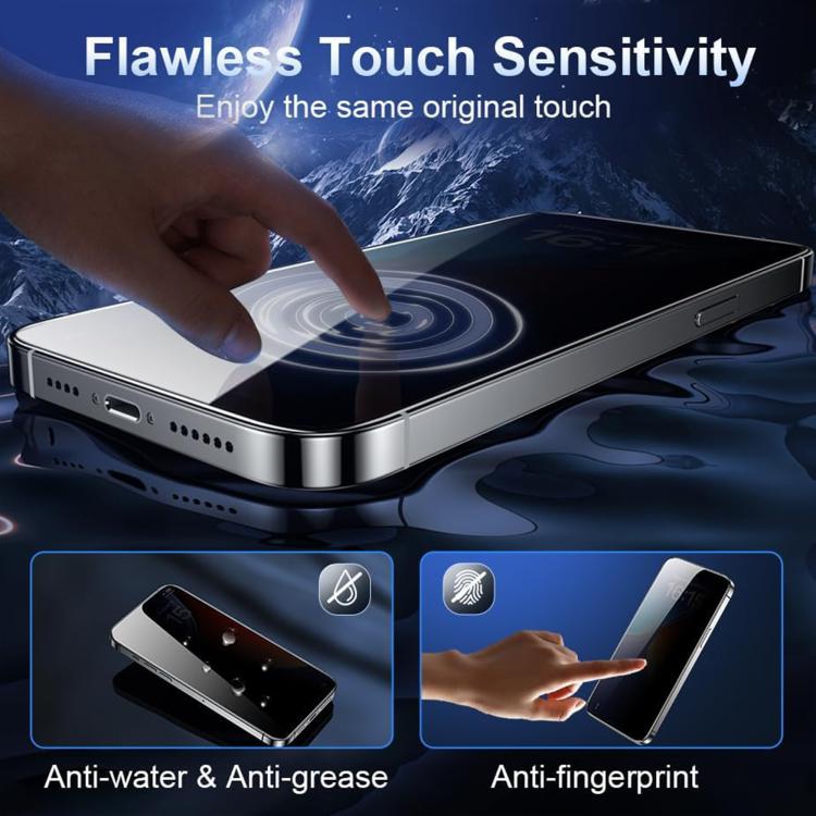 For iPhone 16 Pro Max Kalebol 10pcs High-Aluminum Screen-Printed Full-Coverage Black-Border Privacy Tempered Glass Film - iPhone 16 Pro Max Tempered Glass by Kalebol | Online Shopping UK | buy2fix