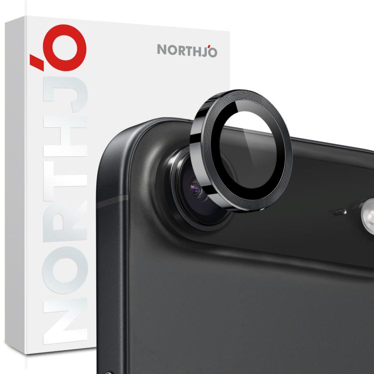 For iPhone Air NORTHJO Camera Lens Protector CD Metal Ring Tempered Glass Film(Black) - iPhone Air Tempered Glass by NORTHJO | Online Shopping UK | buy2fix
