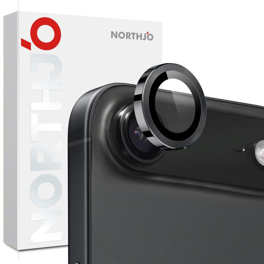 For iPhone Air NORTHJO Camera Lens Protector CD Metal Ring Tempered Glass Film(Black) - iPhone Air Tempered Glass by NORTHJO | Online Shopping UK | buy2fix