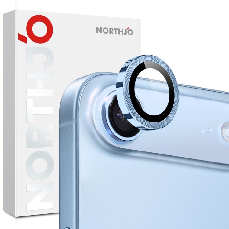 For iPhone Air NORTHJO Camera Lens Protector CD Metal Ring Tempered Glass Film(Blue) - iPhone Air Tempered Glass by NORTHJO | Online Shopping UK | buy2fix