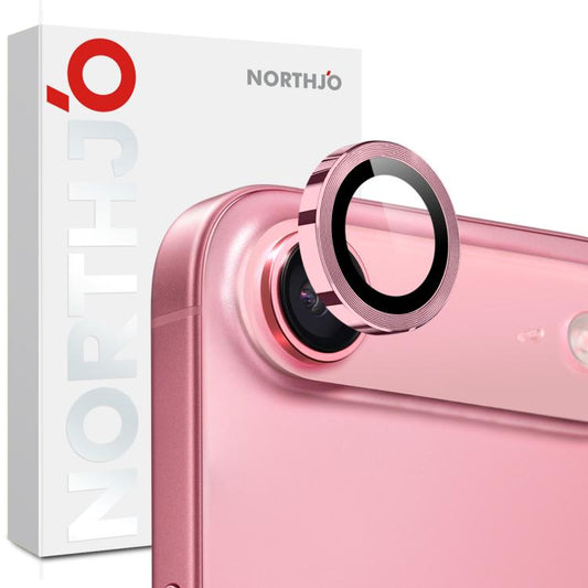 For iPhone Air NORTHJO Camera Lens Protector CD Metal Ring Tempered Glass Film(Pink) - iPhone Air Tempered Glass by NORTHJO | Online Shopping UK | buy2fix