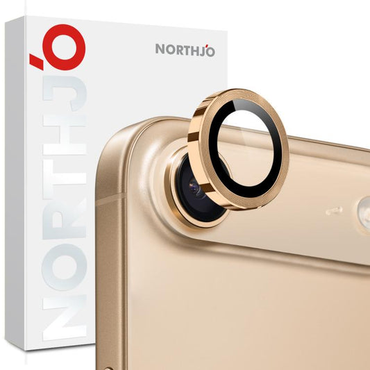 For iPhone Air NORTHJO Camera Lens Protector CD Metal Ring Tempered Glass Film(Gold) - iPhone Air Tempered Glass by NORTHJO | Online Shopping UK | buy2fix